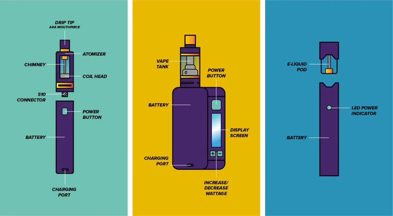Disposable vape anatomy diagram battery and liquid