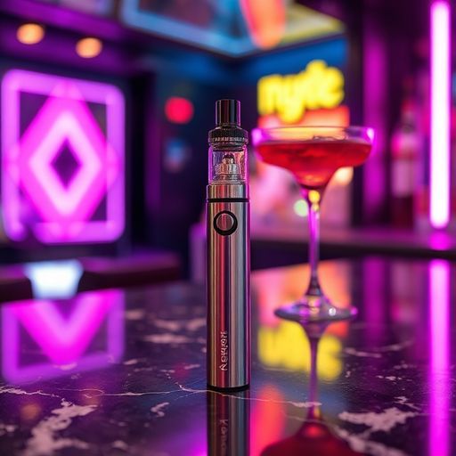 The Alibarbar Ingot 9000 sitting on a bar table, representing the perfect nightlife vape in Australia.